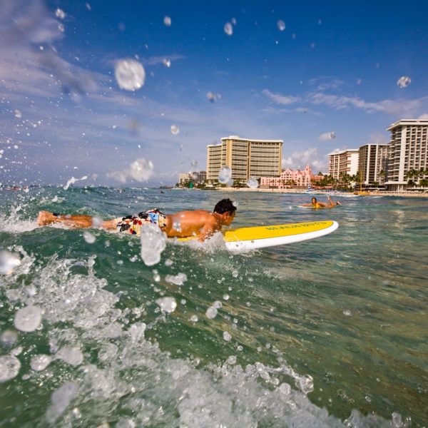 Hawaii Ocean Splash Surfing