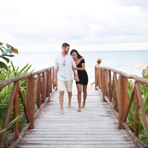 Couple on Boardwalk Romantic Vacation