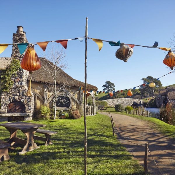 Hobbiton Matamata Waikato Lord of the Rings The Hobbit Vacation the shire flag party