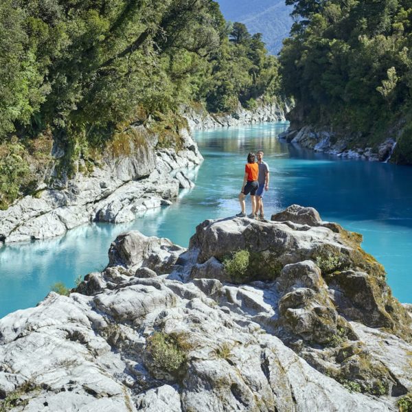 Couple overlooking Hokitika Gorge West Coast