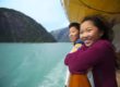 Kids Cruise Ship Deck Ocean Mountains