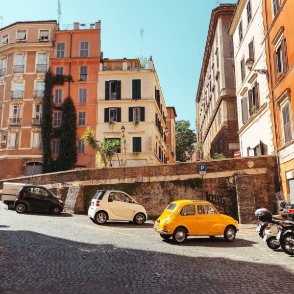 Rome, Italy parked cars