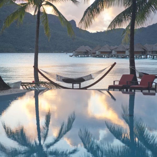 Tahiti Bora Bora Infinity Pool Hammock Bungalows