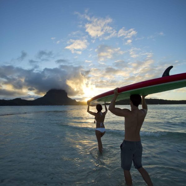 Tahiti Bora Bora Paddleboard Romantic Vacation Couple