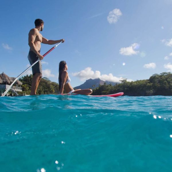 Tahiti Bora Bora Romantic Honeymoon Couple Paddleboard