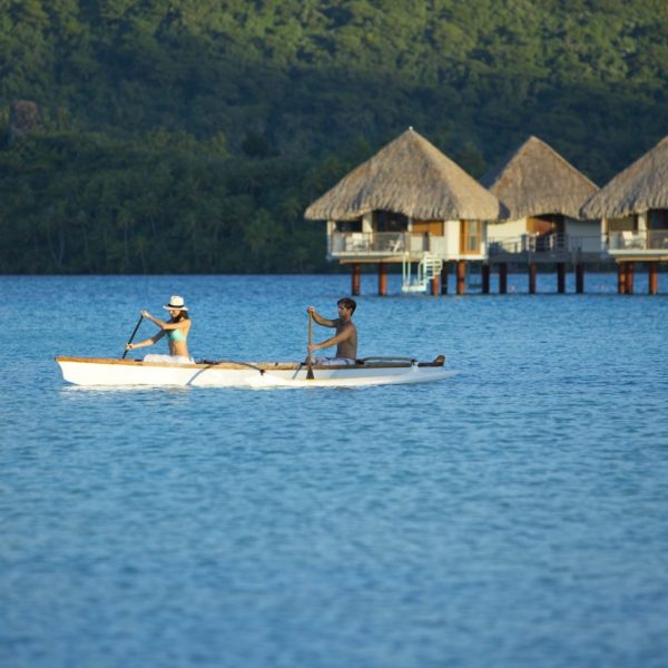 Tahiti Bora Bora Romantic Vacation Canoe Ocean Overwater Bungalows