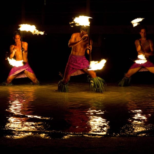 Tahiti Moorea Traditional Fire Dance Men Juggling