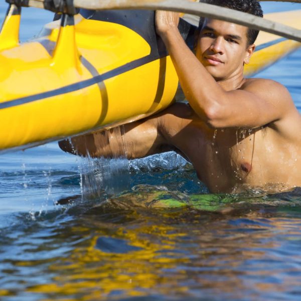 Tahiti Outriggers sea kayak man