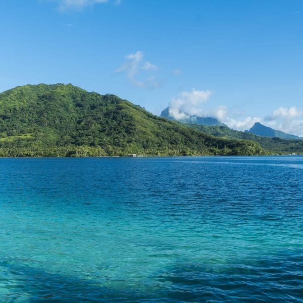 Tahiti raiatea calm blue ocean water mountains