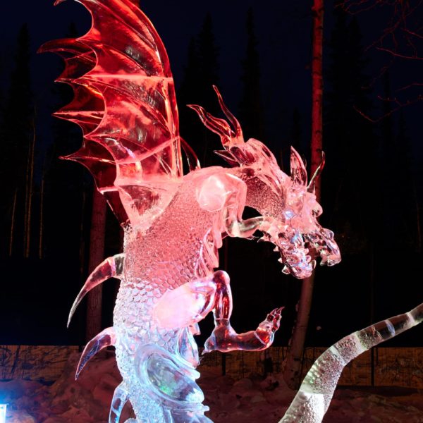 Alaska Luxury Vacation Fairbanks Ice Sculpture Dragon