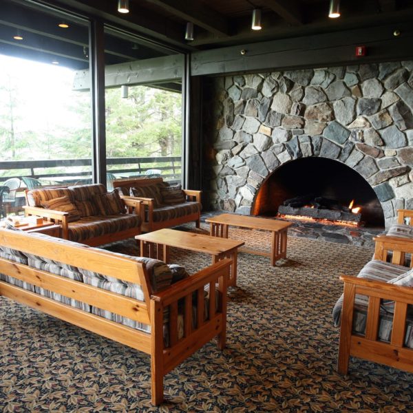 Alaska Luxury Vacation Glacier Bay National Park And Preserve Lodge Stone Fireplace