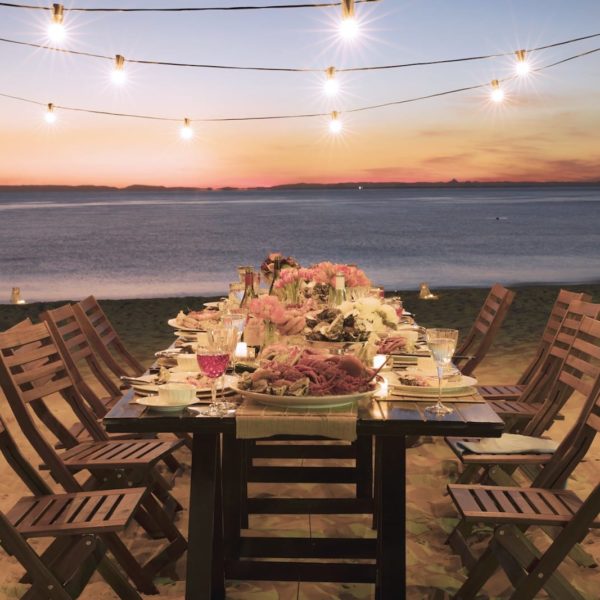 Beach Dining Sunset Tangalooma Island Resort Moreton Island Luxury Australia Vacation