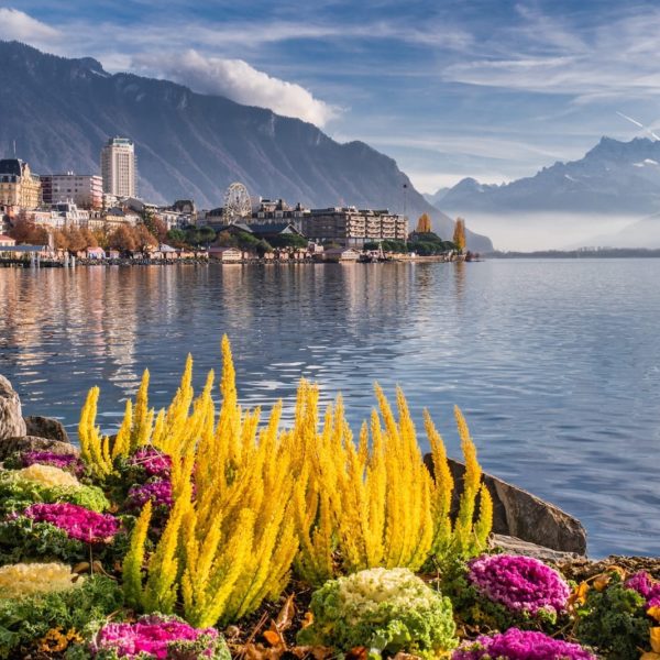 Europe Luxury Switzerland Vacation City Lake Mountains Landscape Montreux