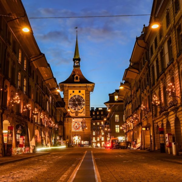 Europe Luxury Switzerland Vacation City Street Lights Lighting Urban Road Tower