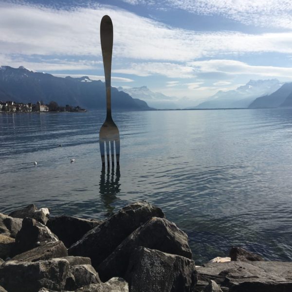 Europe Luxury Switzerland Vacation Fork Lake Vevey Switzerland Mountains Art