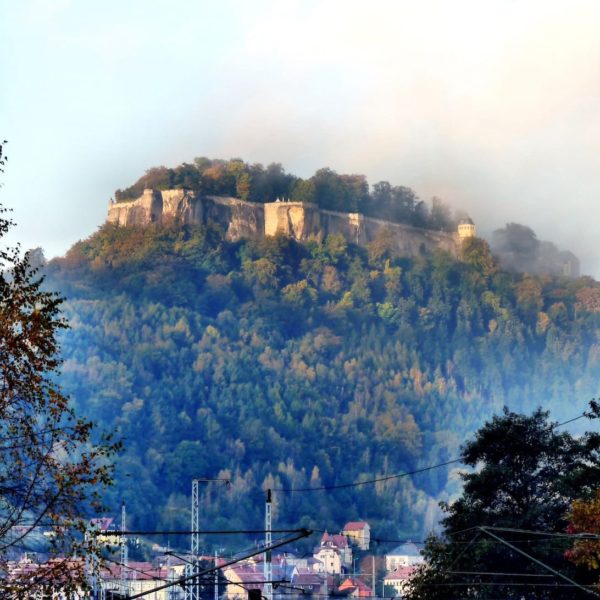 Europe Luxury Switzerland Vacation Fortress Doncaster Fog Landscape Saxon Switzerland