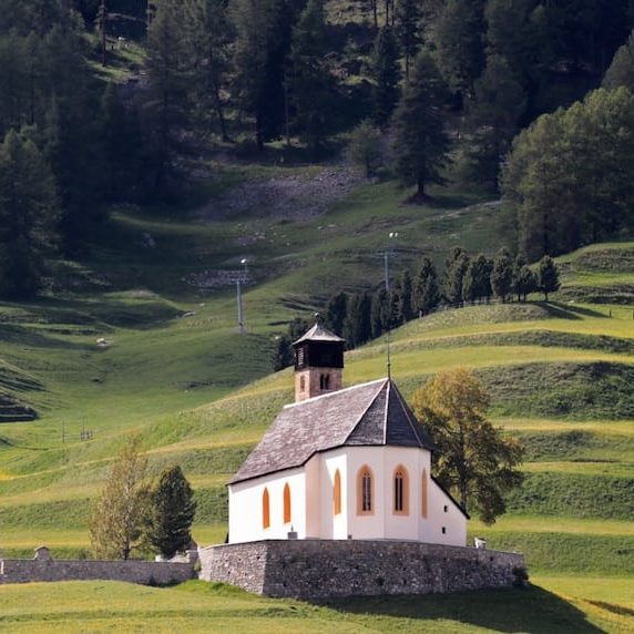 Europe Luxury Switzerland Vacation Mountain Meadow Chapel Alpine Mountains
