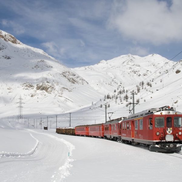 Europe Luxury Switzerland Vacation Railway Bernina Railway Lagalb Bernina Winter