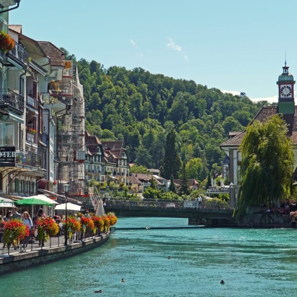 Europe Luxury Switzerland Vacation Switzerland Thun Downtown Aare Promenade