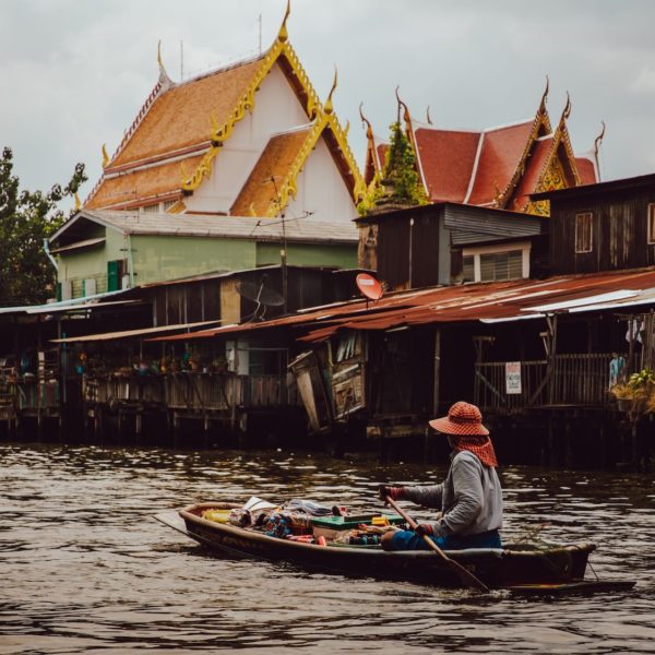 Luxury Thailand Vacation Bangkok Thailand Boat Market Worker