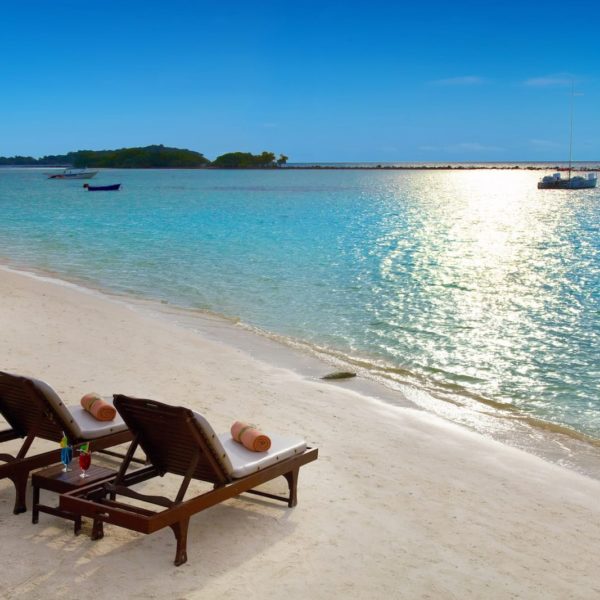 Luxury Thailand Vacation Chaweng Beach Two Beach Chairs Ocean White Sand