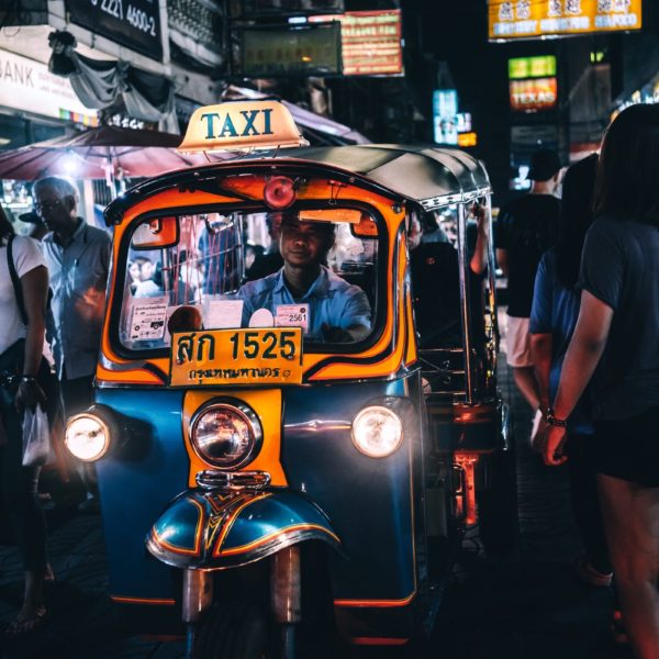 Luxury Thailand Vacation Tuk Tuk Yaowarat Road Bangkok Thailand