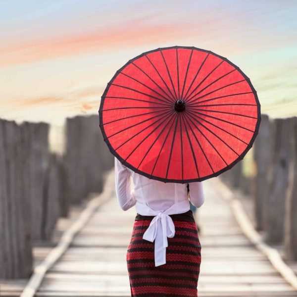 Luxury Thailand Vacation Woman Umbrella