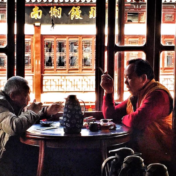 Luxury Vacation China Asia Old Men Drinking Tea In Old Tea House In Shanghai