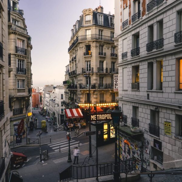 paris streetscape metro