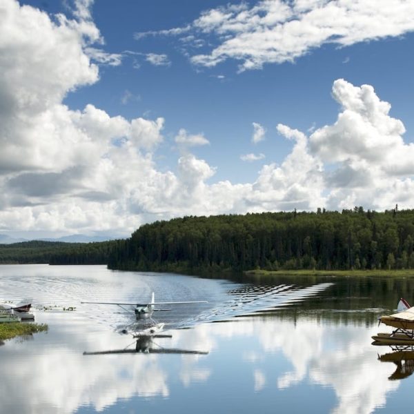 Seaplane Airplane Float Pontoons Water Fish Lake Alaskan Luxury Vacation
