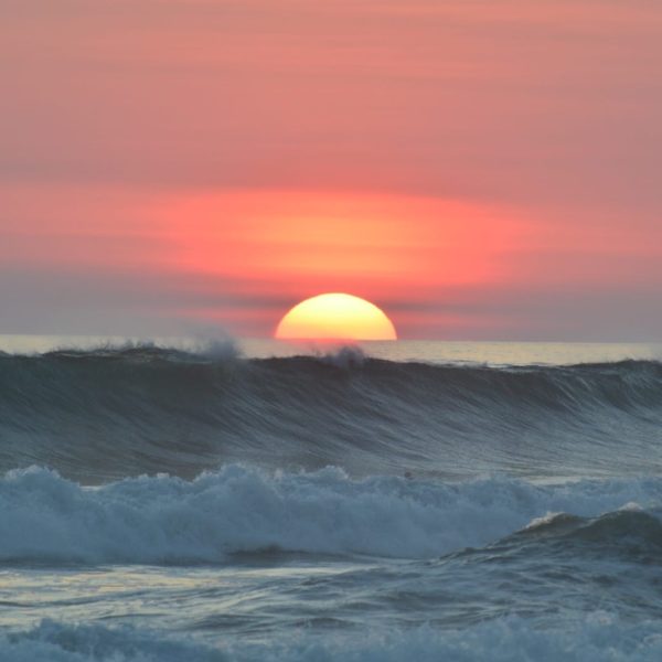 Sunset Ocean Water Waves Tropical Coast Outdoor